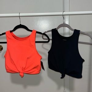 Two GAPfit tops with attached sports bra inside, and removable pads (size S)